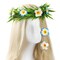 Hawaiian Flower Crown Set - 3 Pcs Hawaii Floral Headband and Tropical Plumeria Hair Clips